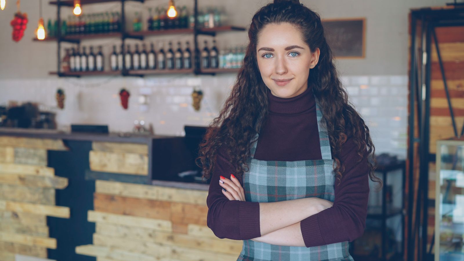 Small business owner in a cafe